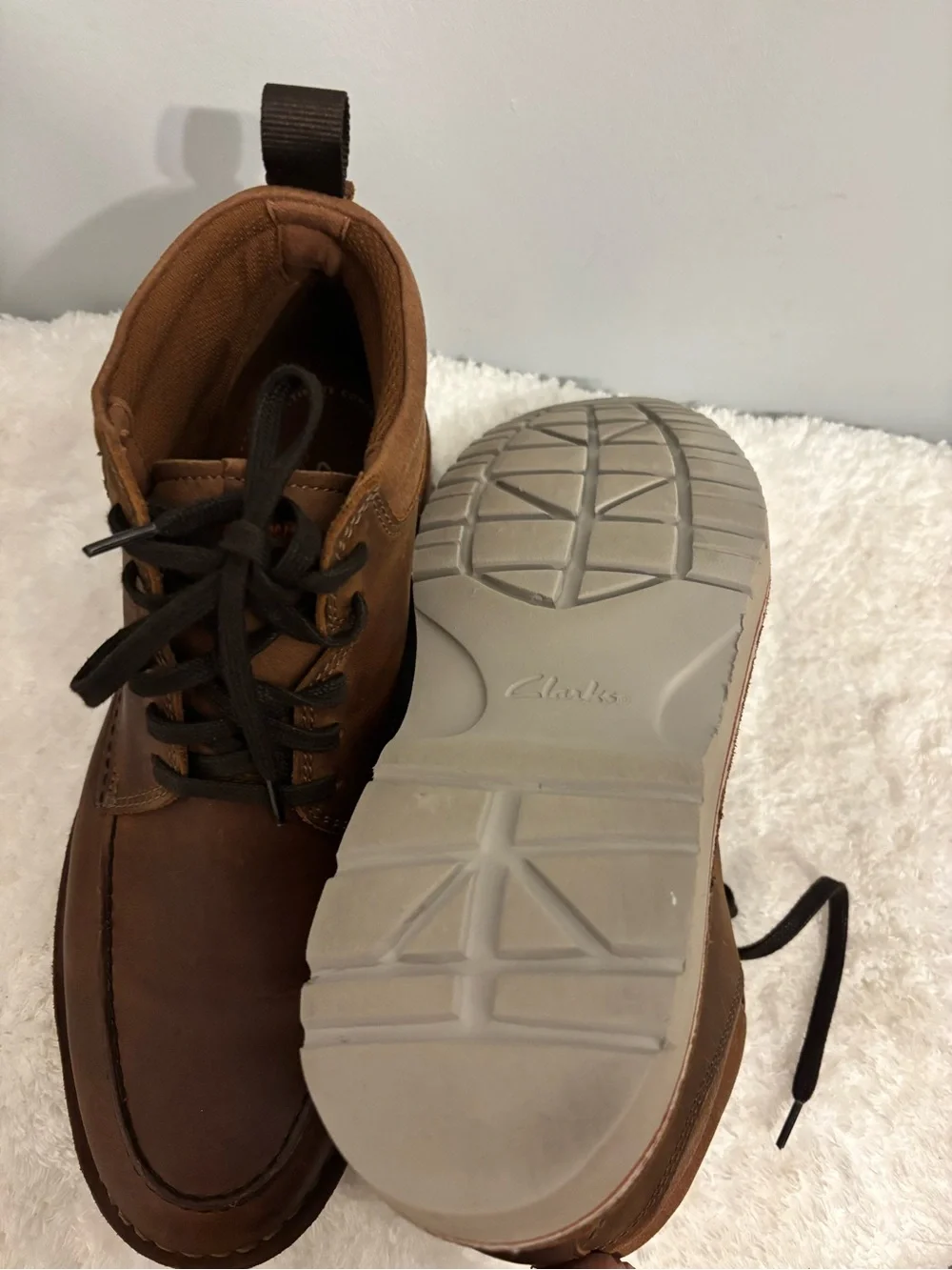 Clarks Brown Leather Chukka Lace-Up Boots